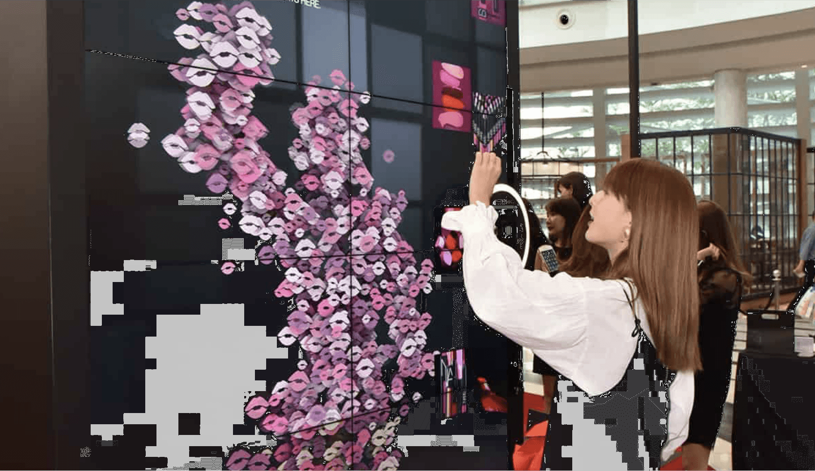 Virtual interactive wall for NARS mall installation